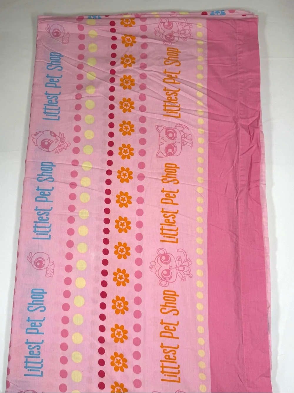 VINTAGE LPS Littlest Pet Shop Full Flat Sheet 2 Standard Pillowcases 2009 Rare